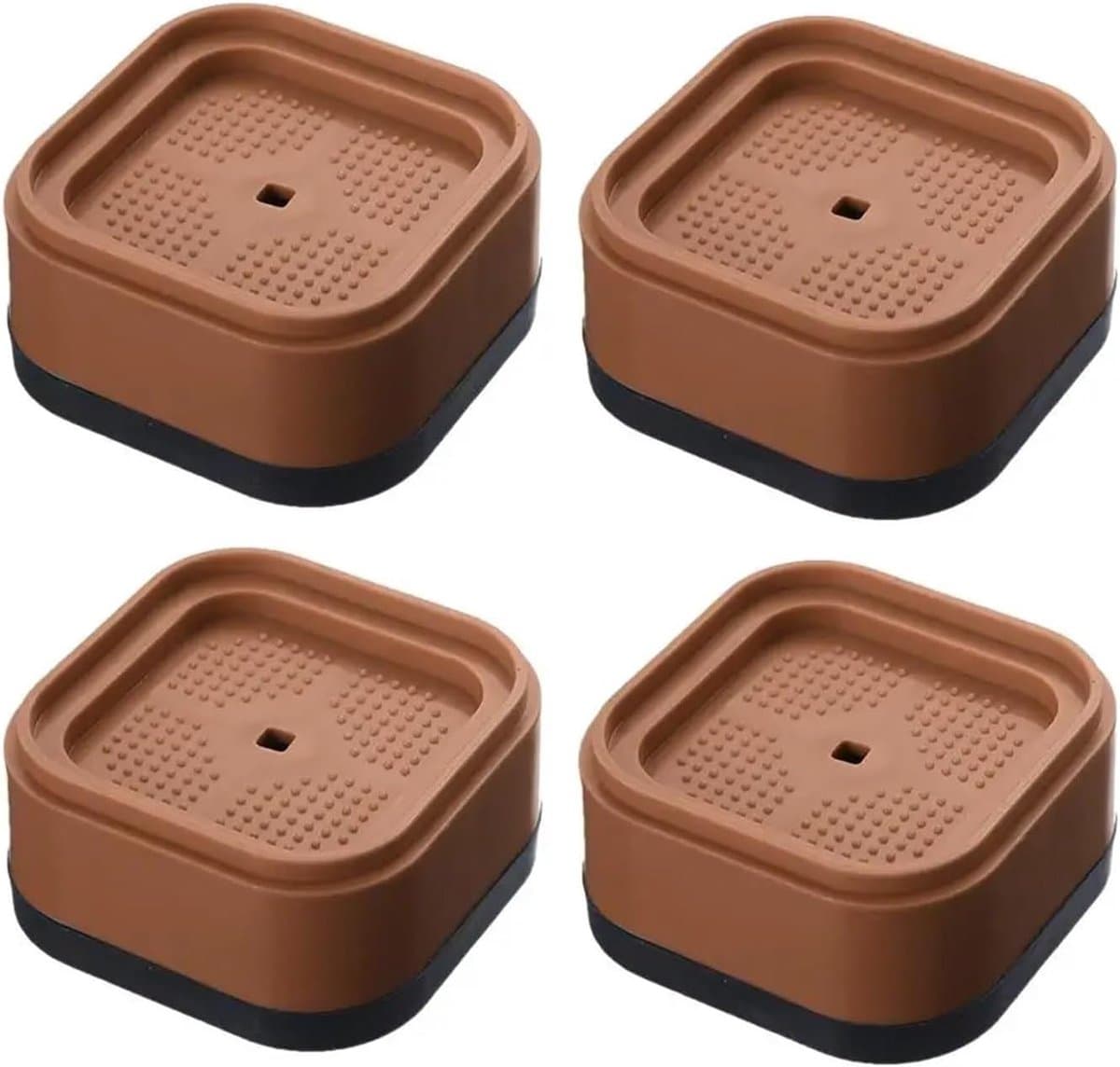 Wasmachine Voetjes - Anti Trilling Mat - Stil Gebruik - Schokabsorberend - 4 stuks - Bruin — afbeelding 1