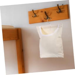 Wasknijper Opbergtas - Wasknijper Zak - Wasknijpers Opbergen - 360 Graden Draaibare Haak - 35x27x1CM - Beige — thumbnail 2