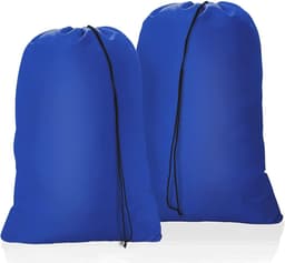 Set van 2 Vouwbare Waszakken 50x60cm met Trekkoord voor Kleding, Speelgoed en Reisgebruik — thumbnail 1