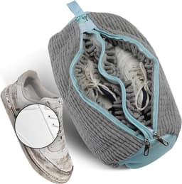 Schoenwaszak voor de wasmachine: dubbele rits, dubbele vakken, beschermende tas voor optimale reiniging en onderhoud van schoenen — thumbnail 1