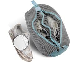 Schoenwaszak voor de wasmachine: dubbele rits, dubbele vakken, beschermende tas voor optimale reiniging en onderhoud van schoenen