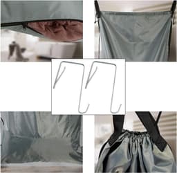 Praktische waszak voor onderweg, vuilniszak voor kleding, hangend aan de deur, schoudertas, grijs — thumbnail 2