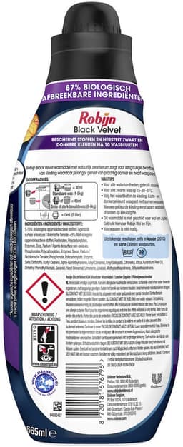 Robijn Klein & Krachtig Wasmiddel Black Velvet 22 Wasbeurten 665 ml — thumbnail 3