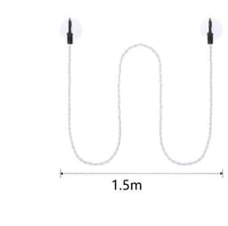 Reiswaslijn - 2 stuks - Met haken en zuignap - Draagbare elastische waslijn - Winddichte hanger voor buiten kamperen - Waslijn - Voor buiten kamperen, wasdrogen - 1.5 m - Wit, zwart — thumbnail 5