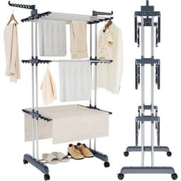 Kleding droogrek - 4 Laags - Verstelbaar Rolbaar Wasrek — thumbnail 2