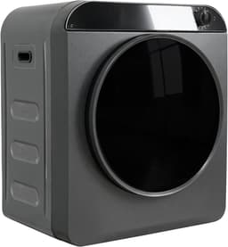 Re-purelife® wasdroger compact met 4 programma’s - kledingdroger met roestvrijstalen trommel - droger met PTC-keramische verwarming, wandmontage of stapelbaar - zilvergrijs 49,5 × 42 × 59,5 cm — thumbnail 3