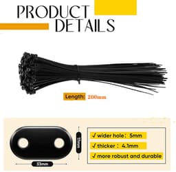 Privacy Scherm Clips - Montage Bevestigers - Buiten Privacy Creëren - Onbreekbare PVC Constructie - 100 Stuks - Zwart — thumbnail 2