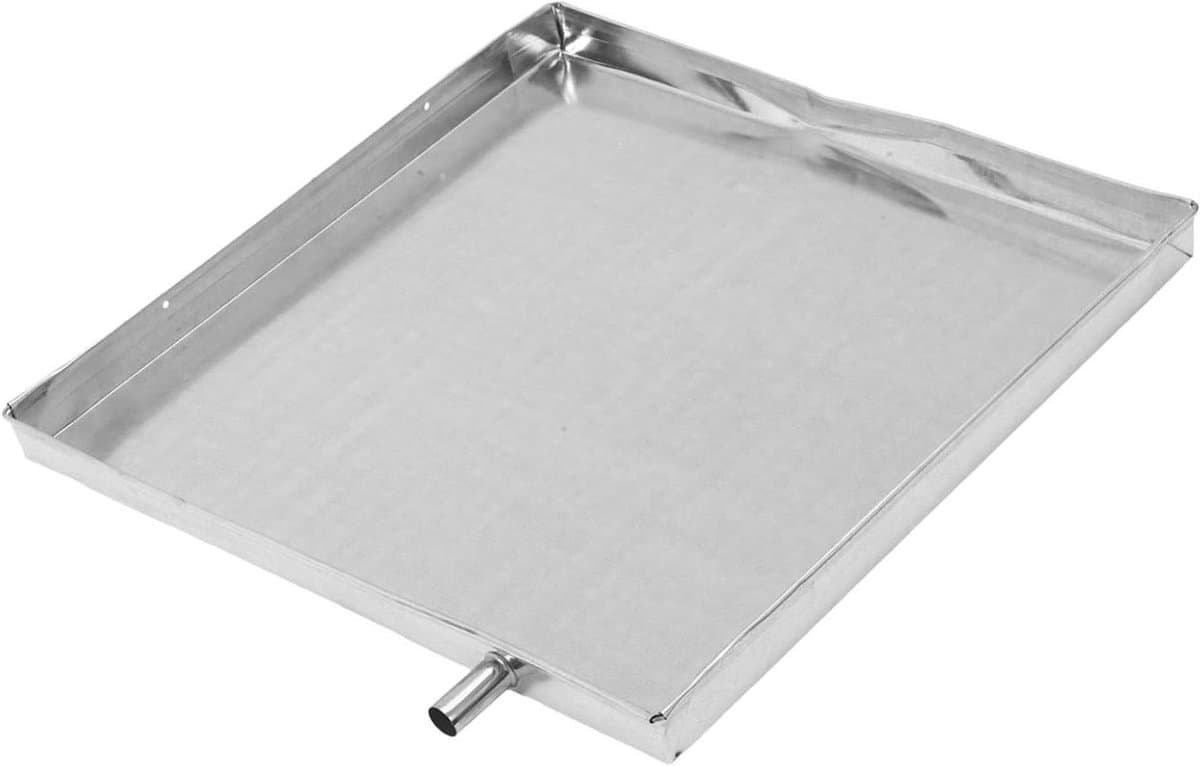 Afvoerbak Airconditioner - Lekbak Condenswater - Water Opvangen - Universeel Toepasbaar - 41x41x3 cm - Zilver — afbeelding 1
