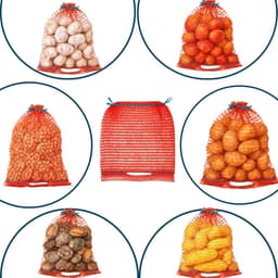 Raschelzakken Aardappelen - Netzakken Groenten - Opslag Fruit - Met Trekkoord - 30x50 cm - Rood — thumbnail 4
