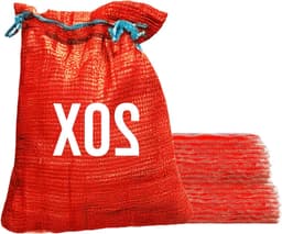 Netzakken - Ritselzakken Aardappelzakken - Oogst Opslag - Ademend Materiaal - 50 x 80 cm - Rood — thumbnail 1