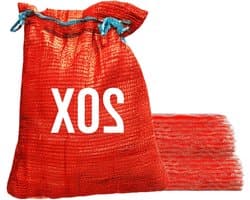 Netzakken - Ritselzakken Aardappelzakken - Oogst Opslag - Ademend Materiaal - 50 x 80 cm - Rood