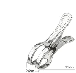 TOVBMUP Strandlakenklemmen - Grote kledingklemmen - Winddichte klemmen - geschikt voor zware kleding - 11 cm - 10 stuks - Zilver - Roestvrij staal — thumbnail 2