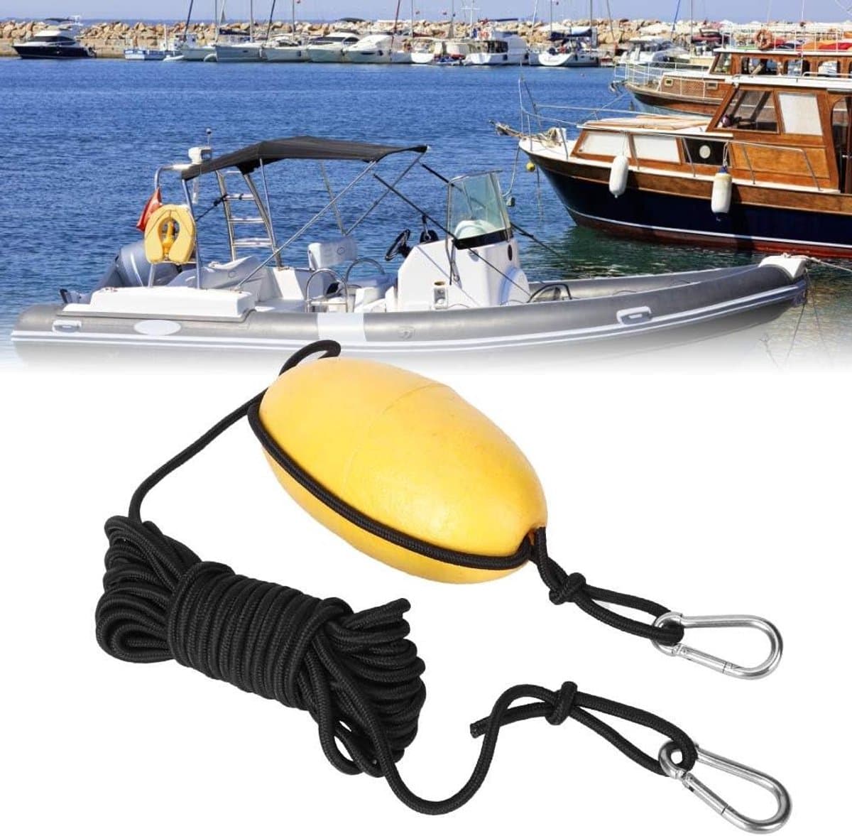 Zware Anker - Boot Stabilisator - Veilig Varen - Automatische Opening - 9.8 Meter - Zwart — afbeelding 1