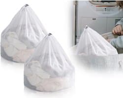 2-delige wasnetten 50 x 60 cm voor de wasmachine, herbruikbaar en dichtmazig met trekkoord voor optimale bescherming van delicate kleding