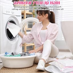 9-delige wasmachine tas set, herbruikbare wasnetten voor het scheiden van kleding, beschermen tegen vervorming en kreuken — thumbnail 2