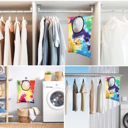 Wasknijper Tas - Kleding Pin Houder - Wasgoed Opbergen - Met Draaibare Hanger - 38 x 28 cm - Tie-dye — thumbnail 4