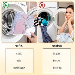 Grote Mesh Waszakken voor Wasmachine - 2 Stuks Delicate Lingerie Waszakken met Rits - Duurzame Bescherming voor Kleding en Ondergoed 45x45cm — thumbnail 3