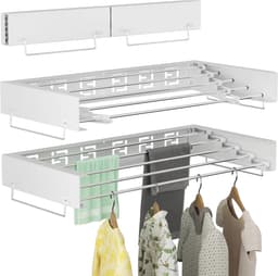 Inklapbaar Droogrek voor Beddengoed en Kleding – 50 x 182 x 102,5 cm, 17 Stangen, Geschikt voor Binnen en Buiten, Lichtgewicht en Ruimtebesparend — thumbnail 1
