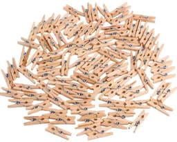 Klemmetjes - 100 stuks - 2,5*0,3 cm - Houten klemmetjes - Memoklemmen - Opbergklemmen - Fotoklemmen - Wasknijpers - Knutselklemmen - Studieklemmen - Kantoorklemmen - Materiaalklemmen - Geschikt voor huisdecoratie en het ophangen van foto's — thumbnail 1