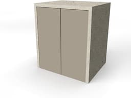 Wastafelmeubel voor Wasmachine of Droger - Houten Kast met 2 Deuren - Ruimtebesparend — thumbnail 4