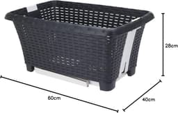 Staande Wasmand met Uitschuifbare Poten - Zwarte Wasbox voor Wasgoed (60x40 cm) — thumbnail 2