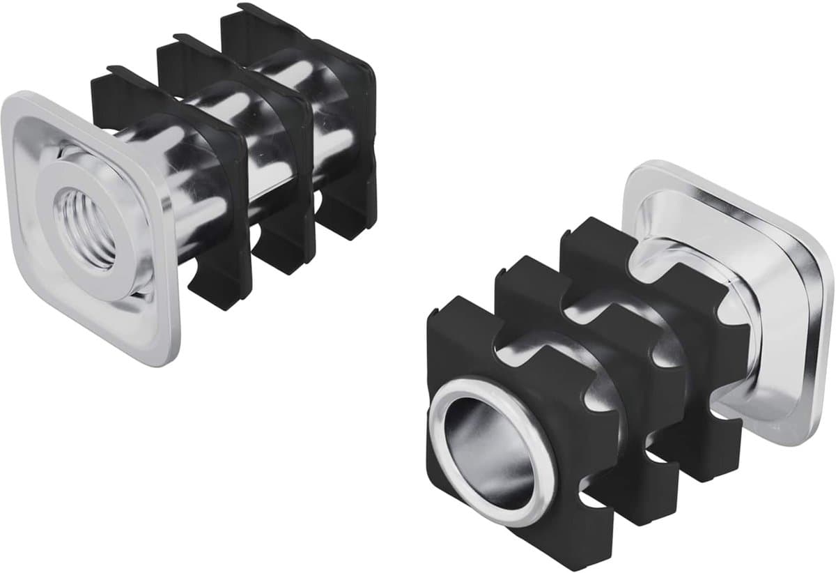 vidaXL - Draadbuis - Insert - 2 - st - Zwart - en - Zilver - 15,8 - x - 15,8 - x - 22,5 - mm — afbeelding 1