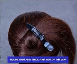 Haarspeldjes Set - Kappers Clips - Professioneel Stylen - Antislip Grip - 11.5 cm Lengte - Zwart — thumbnail 4