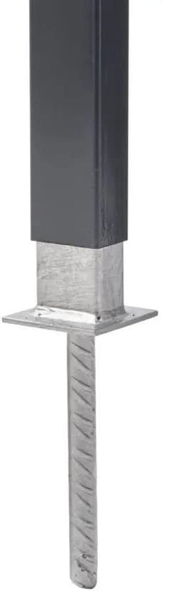Grondanker met Betonanker voor 60x40mm Metalen Hekpaal - Verzinkt Stalen Paalanker — thumbnail 5