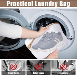 MK Stoer - Waszakken voor schoenen - Wasmachine - Herbruikbaar - Netto - Ritssluiting - Schoenen - 2 stuks waszakken voor schoenen, wasmachine, netto voor schoenen, herbruikbaar, wasnet met ritssluiting. — thumbnail 3