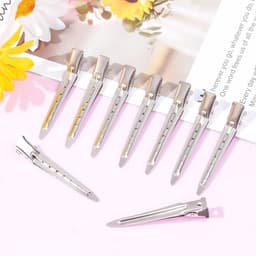 24 stuks Duck Bill Klemmen Zilver - Professionele Metalen Haarclips voor Styling en Kleuring — thumbnail 3