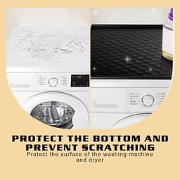 Afdekmat Wasmachine - Beschermhoes Droger - Huishoudelijk Gebruik - Waterdicht Antislip - 60 x 50 cm - Zwart — thumbnail 4