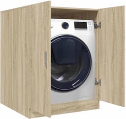 Wasmachinekast Dubbele Deur - Wasruimte Opbergkast - Badkamer Organisatie - Strak Modern Design - 71 x 715 x 915 cm — thumbnail 1
