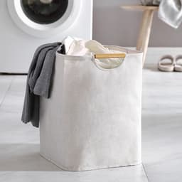 Wasmand - Opvouwbaar - Met houten handgrepen - Voor slaapkamer, badkamer en studentenkamer — thumbnail 5