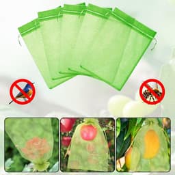 50x Fruitbeschermzakken Organza 17x23 cm met Trekkoord voor Druiven, Aardbeien en Tuin — thumbnail 3