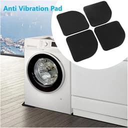 Anti-vibratie Matten - Apparaat Dempers - Stil Huishouden - Vierkant Ontwerp - Compact Formaat - Zwart — thumbnail 3