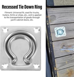 Inbouwanker Ring - Grondanker Aanhanger - Zwaar Transport Vastzetten - Roestvrij Staal 304 - 7.4 x 9.2 cm — thumbnail 4