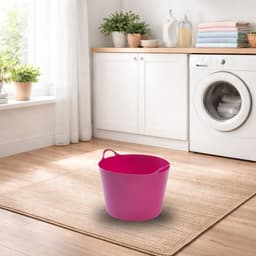 Whitefurze Flexibele emmer - 39 liter - Kunststof - Roze - 43 x 49 x 37 cm — thumbnail 2