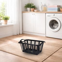 Storage Solutions wasmand - met handvatten - zwart - 37 liter - 60 x 40 x 30 cm — thumbnail 2