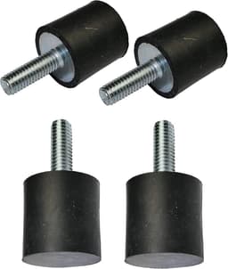 Set van 4 rubberen trillingsdempers met M6 schroefdraad - Ø20 mm H: 20 mm - Belasting tot 30,8 kg per voet — thumbnail 1