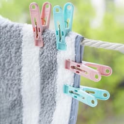 30 plastic wasknijpers - Inclusief handig ophangmandje - Plastic wasknijpers - Roze - Geschikt voor thuis, keuken, kledingkast en badkamer — thumbnail 4