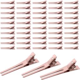 50x Metalen Alligator Haarspelden Zilver – Kappersclips Dubbele Stekker voor Kapsels & DIY Strikken — thumbnail 1