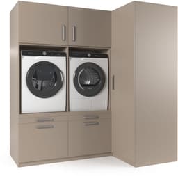 Wasophoogte® Wasmachine Kast Bern - Wasmachine verhoger - Wasmachine ombouw - 700(D)*2030(B)*2110(H) mm - Taupe — thumbnail 1