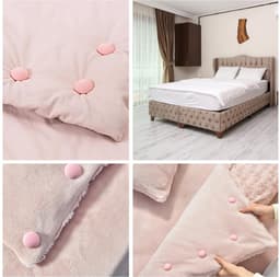 16-stuks Dekbedclips - Beddengoedclips - Paddestoelvormige clips - 3x3x2,8 cm - ABS-materiaal - Inclusief opbergdoos - Geschikt voor dekbedden, dekens, lakens, bedrokken, slippers, kussens, handdoeken, sierkussens, gordijnen, enz. - Blauw — thumbnail 4