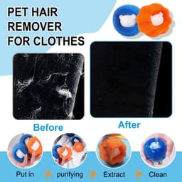 Haarverwijderingsmachine met 8 haarvangers, herbruikbare anti-haarballen, verwijdert effectief kattenhaar, hondenhaar en ander haar van beddengoed en kleding (blauw) — thumbnail 2