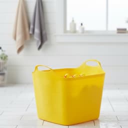 Excellent houseware flexibele kuip / emmer - geel - 25 l - kunststof - 40 x 35 cm - met handvatten — thumbnail 2