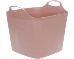 Excellent houseware flexibele kuip / emmer - roze - 25 l - kunststof - 40 x 35 cm - met handvatten — afbeelding 1