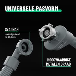 Universele Aquastop Slang - 1.5 m - Toevoerslang met Waterstop & Lekbeveiliging - Voor Wasmachine & Vaatwasser - 3/4" Aansluiting — thumbnail 4
