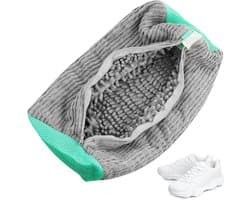 Famanu – Schoenwaszak - wasmachine - herbruikbaar - waszak - schoenen met ritssluiting - schoenenzak - grijs