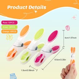 Ibenzoa® Set van 30 kleurrijke wasknijpers met stevige grip en soft-grip handgreep — thumbnail 2