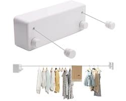 Dubbele intrekbare waslijn met wandmontage - Waterdicht en instelbaar tot 4,2 m